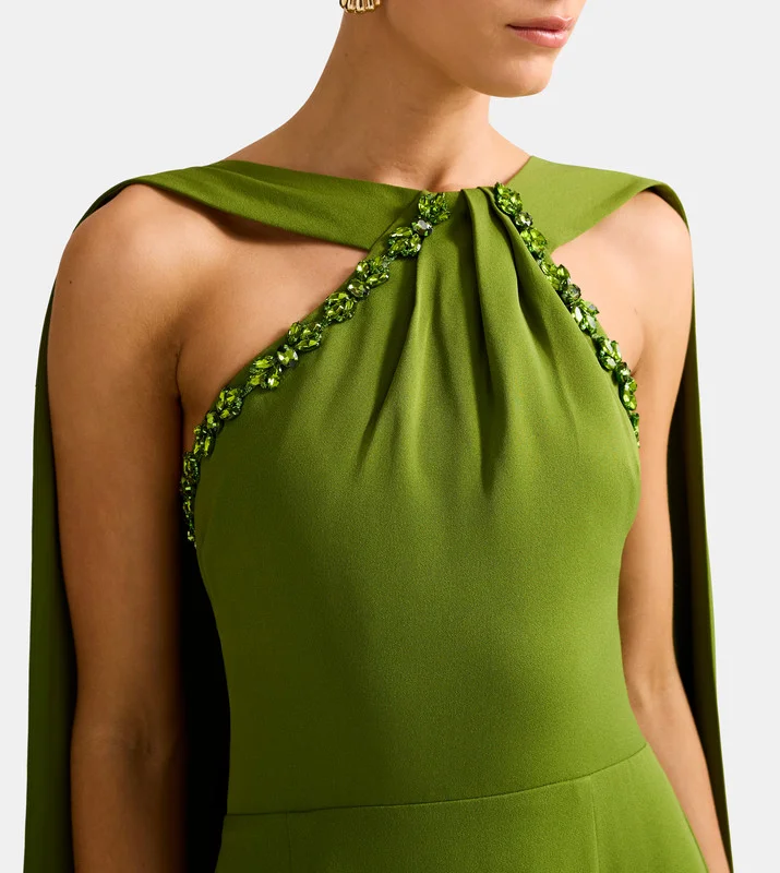 Forever New  ABIGAIL Embellished Cape Detail Evening Dress for Women | Best Price UAE